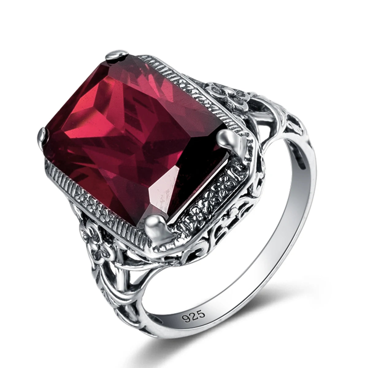Vintage Gemstone Birthstone Wedding Ring – 925 Sterling Silver, Handmade Luxury for Women