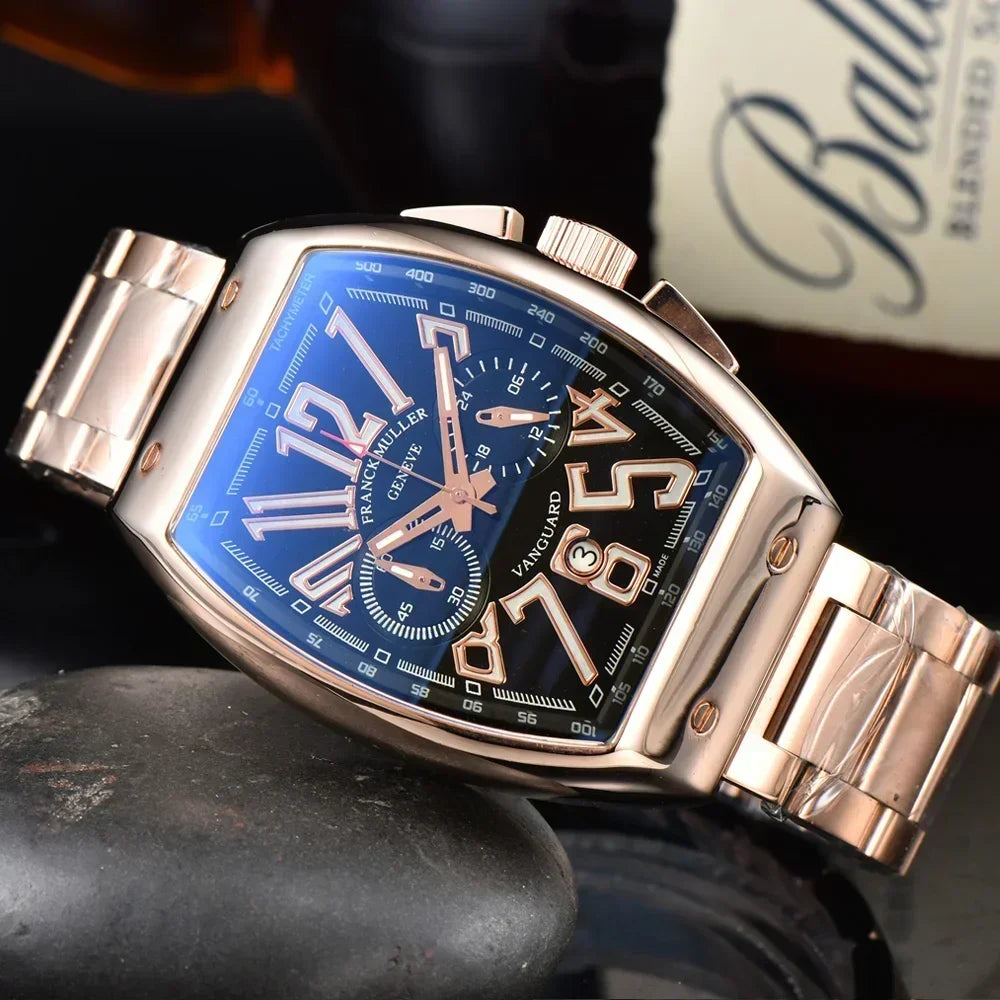 Franck Muller Geneva Men's Chronograph Watch – Luxury Multifunction Business & Sports Timepiece
