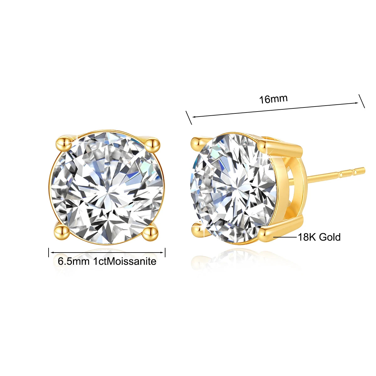 Dazzle Dime® 1CT Moissanite Pendant | 18K Yellow Gold Necklace