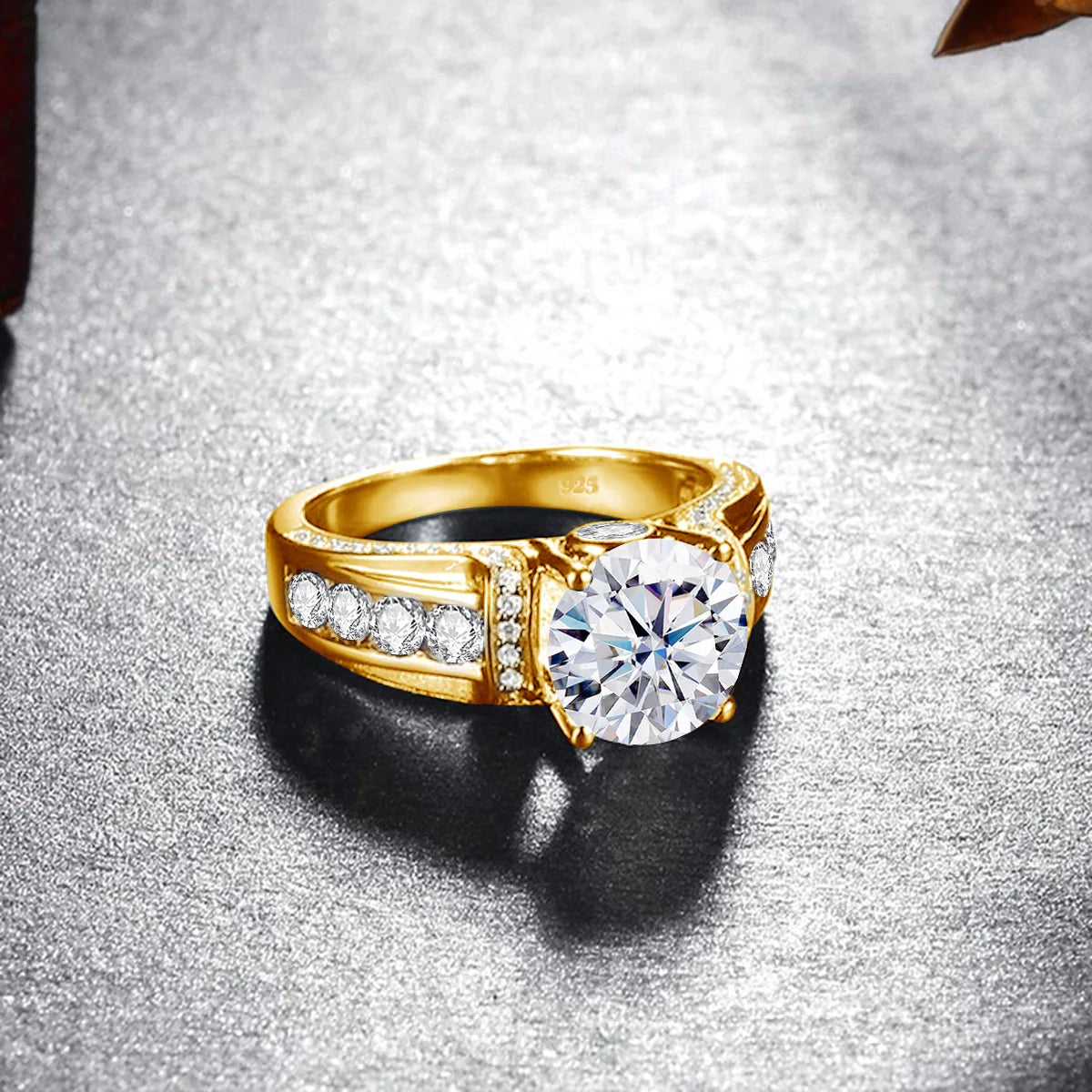 Luxury 2Ct Moissanite Engagement Ring | Solid 925 Sterling Silver | Certified D Color VVS1 | Elegant Wedding Jewelry