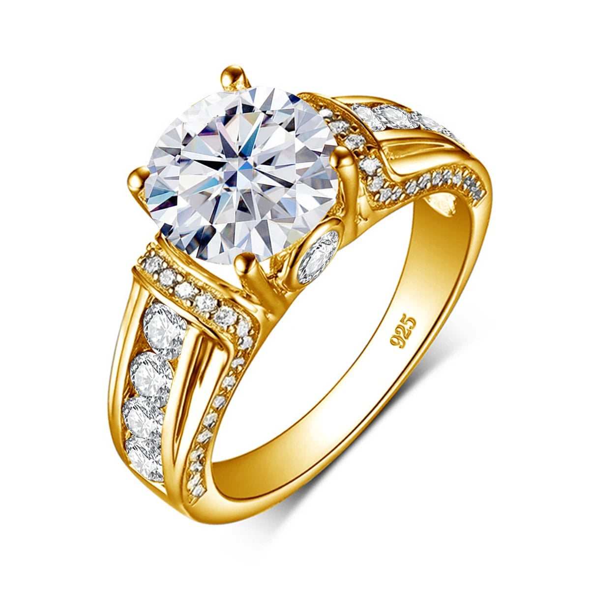 Luxury 2Ct Moissanite Engagement Ring | Solid 925 Sterling Silver | Certified D Color VVS1 | Elegant Wedding Jewelry
