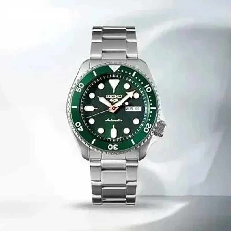 Original Seiko Watch 5 Sports Series – Automatic Quartz Rotatable Classic Steel Band Wristwatch