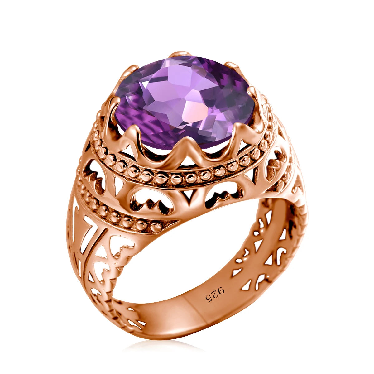 Dazzle Dime® Vintage Mystic Topaz Ring for Men | Genuine 925 Sterling Silver Round Cut Gemstone
