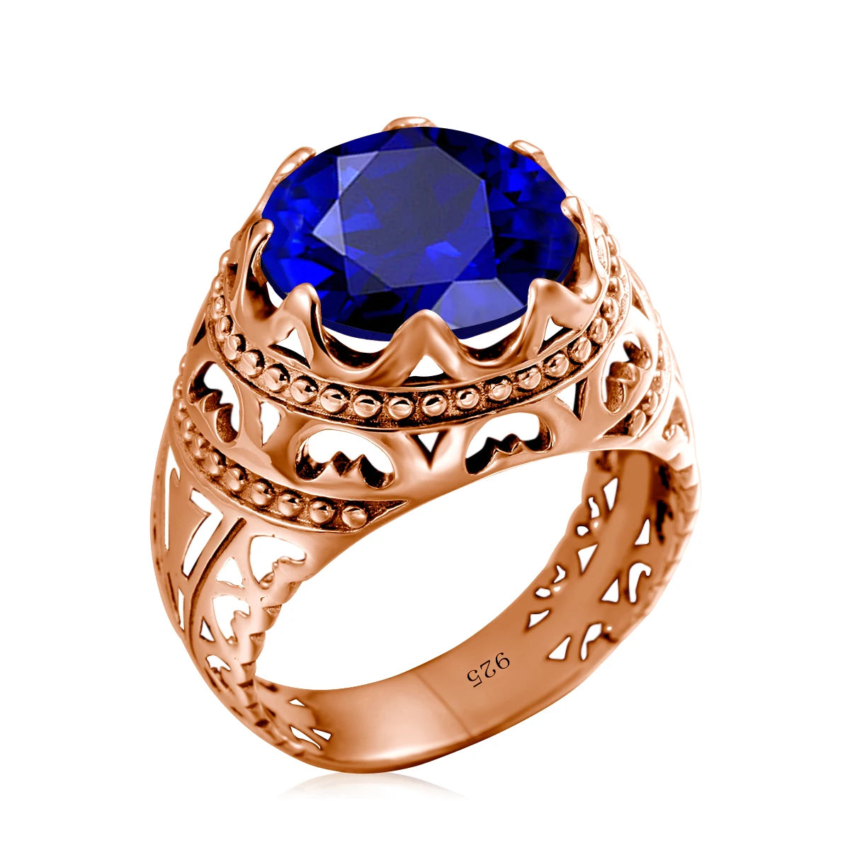 Dazzle Dime® Vintage Mystic Topaz Ring for Men | Genuine 925 Sterling Silver Round Cut Gemstone