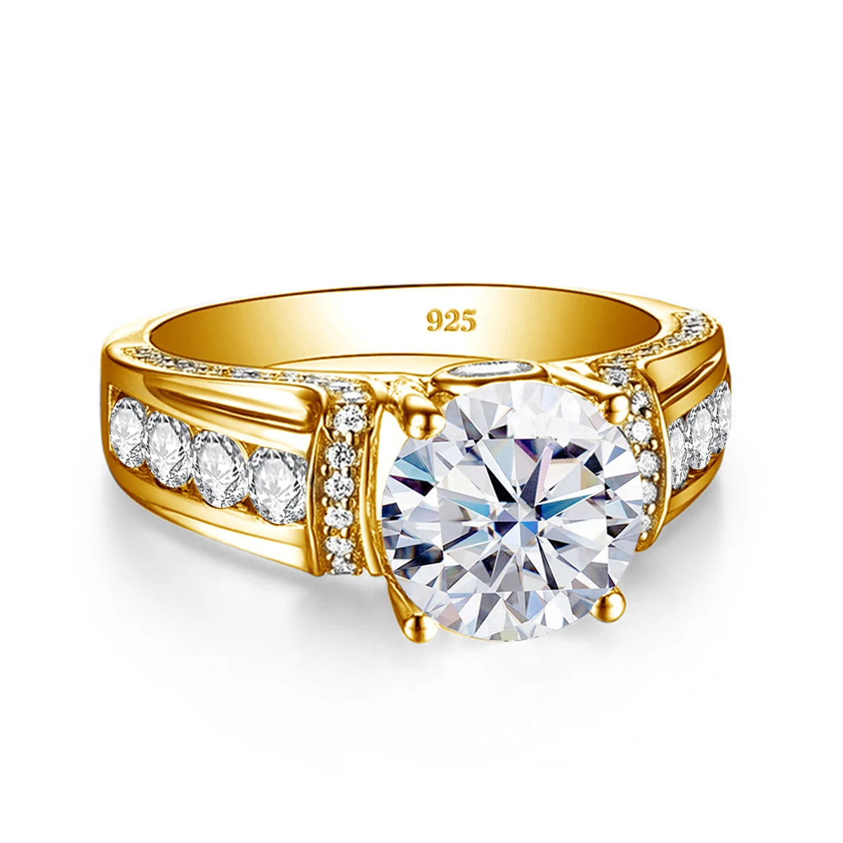Luxury 2Ct Moissanite Engagement Ring | Solid 925 Sterling Silver | Certified D Color VVS1 | Elegant Wedding Jewelry
