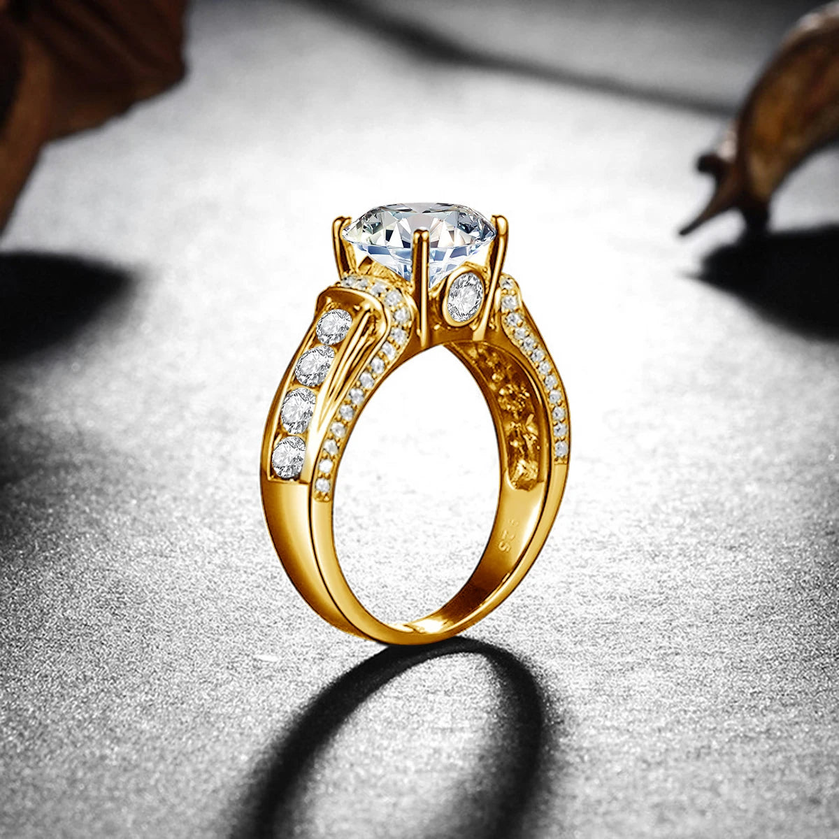 Luxury 2Ct Moissanite Engagement Ring | Solid 925 Sterling Silver | Certified D Color VVS1 | Elegant Wedding Jewelry