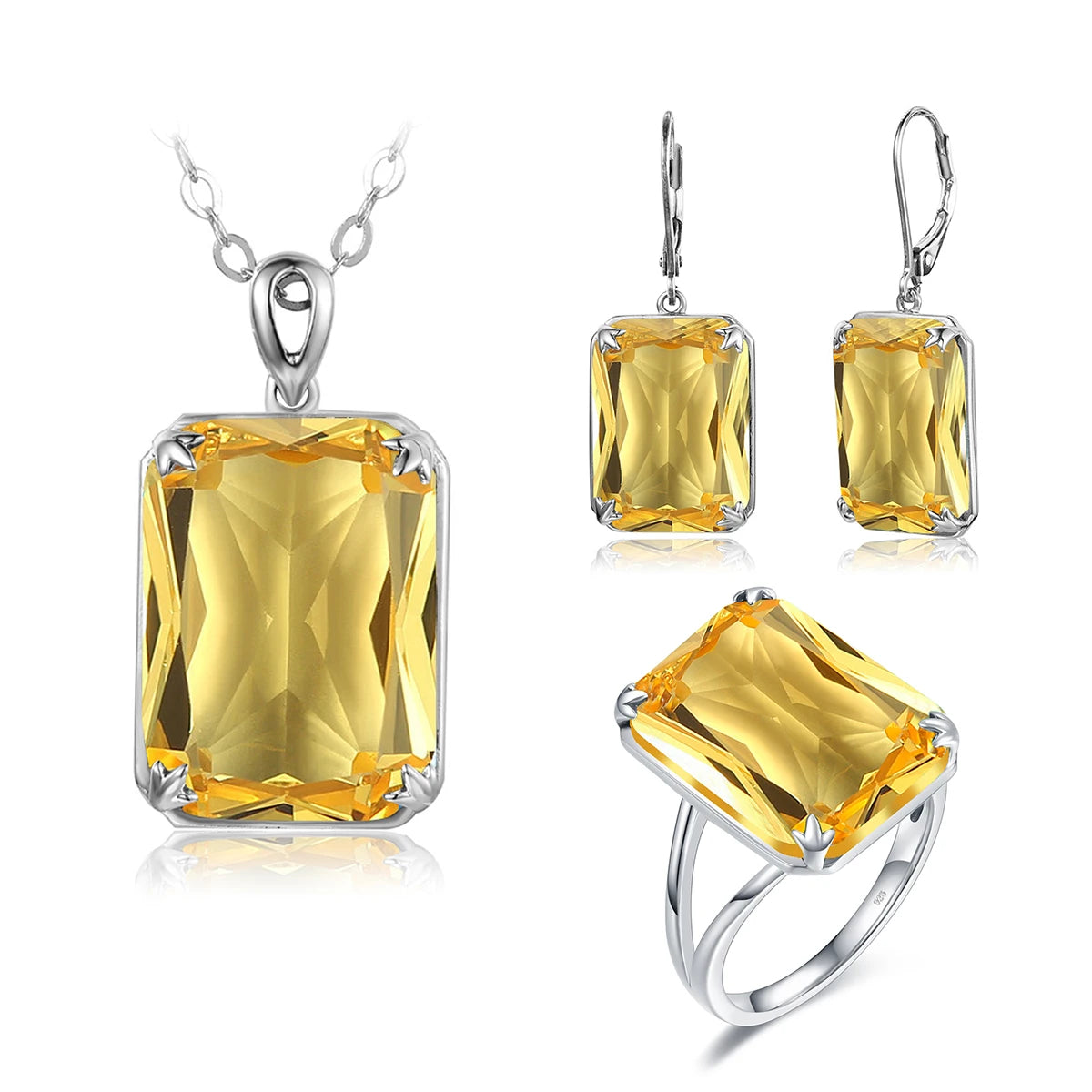 Dazzle Dime® Vintage Ruby Jewelry Set – 925 Sterling Silver Gold-Plated Necklace, Earrings, and Ring