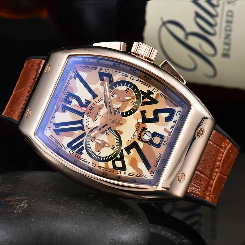 Franck Muller Geneva Men's Chronograph Watch – Luxury Multifunction Business & Sports Timepiece