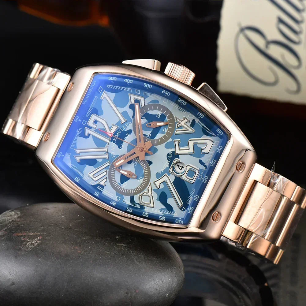 Franck Muller Geneva Men's Chronograph Watch – Luxury Multifunction Business & Sports Timepiece