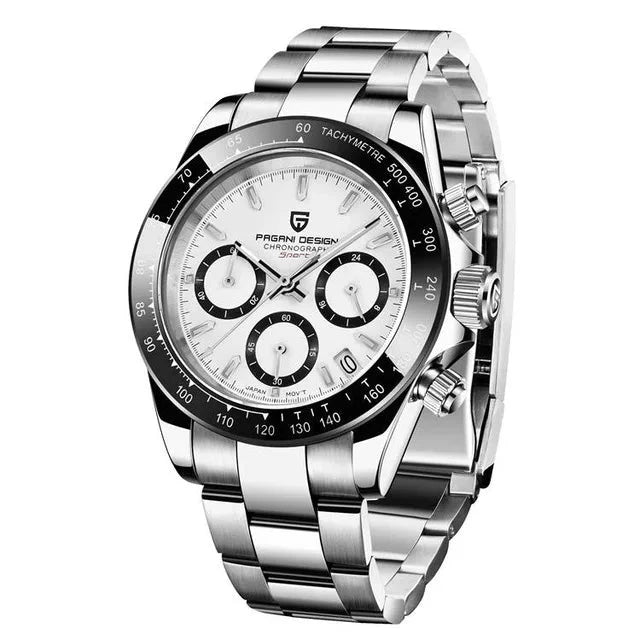 40MM V2 Men’s Retro Chronograph Quartz Watch – Sapphire Stainless Steel Waterproof Design