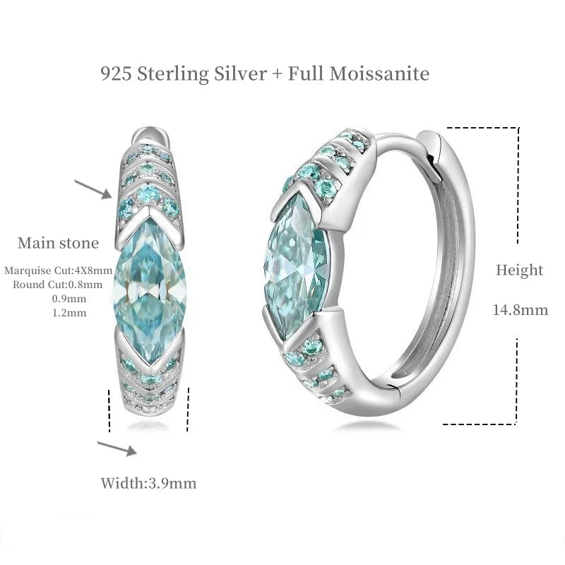 Dazzle Dime® Moissanite Hoop Earrings | 1CT Full Moissanite, 925 Sterling Silver | Hypoallergenic & Trendy Jewelry
