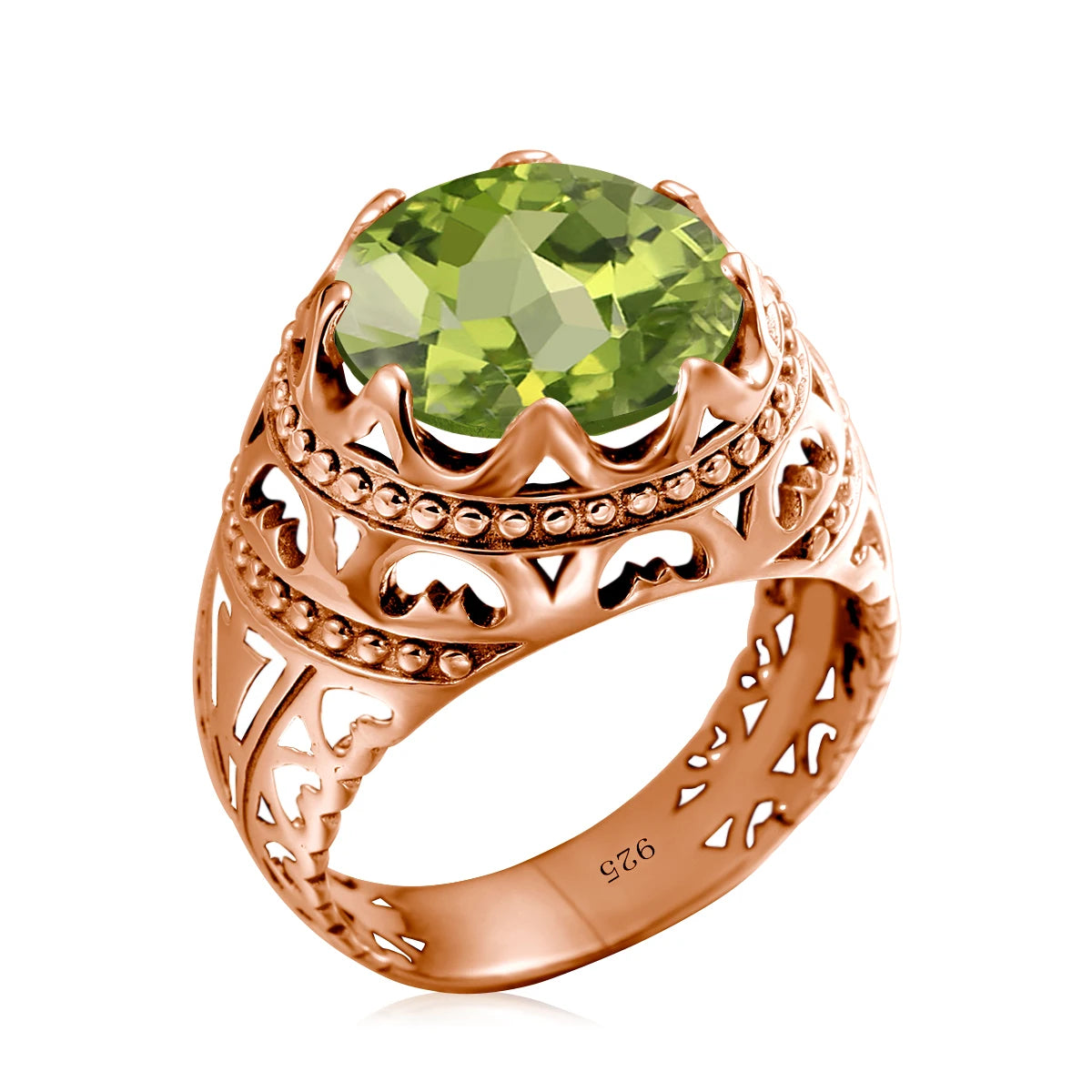 Dazzle Dime® Vintage Mystic Topaz Ring for Men | Genuine 925 Sterling Silver Round Cut Gemstone