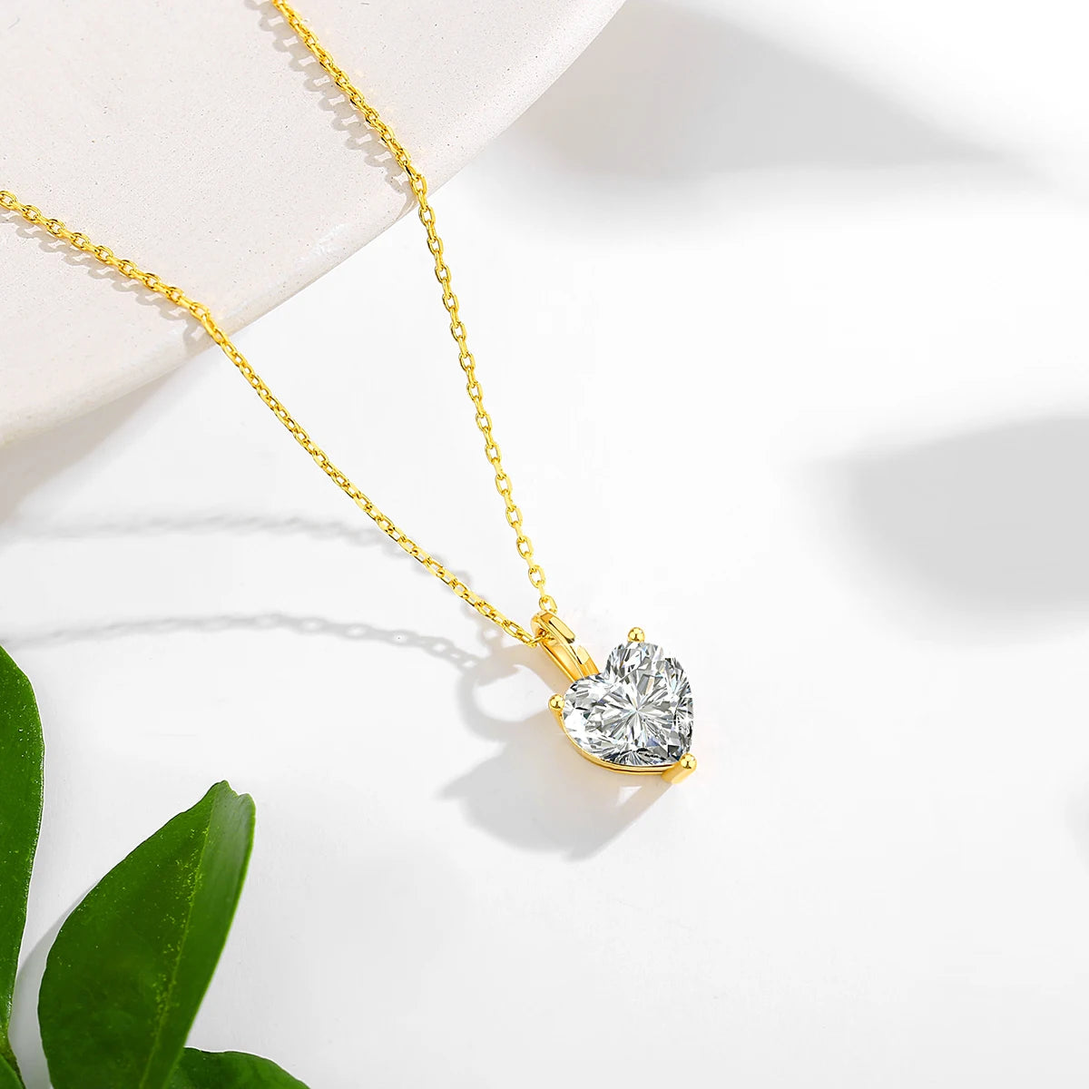 Dazzle Dime® 14K Solid Gold Moissanite Pendant Necklace | Certified AU585 Jewelry | Elegant Anniversary & Party Gift