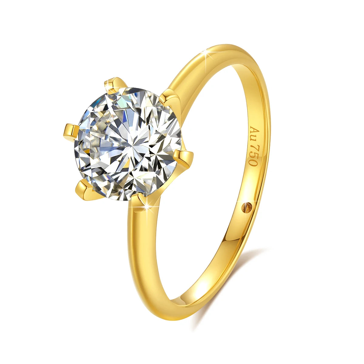 2Ct 1Ct VVS1 Moissanite Ring 18K Gold 100% Genuine for Women Wedding Anniversary Engagement Wedding Gift Fine Jewelry