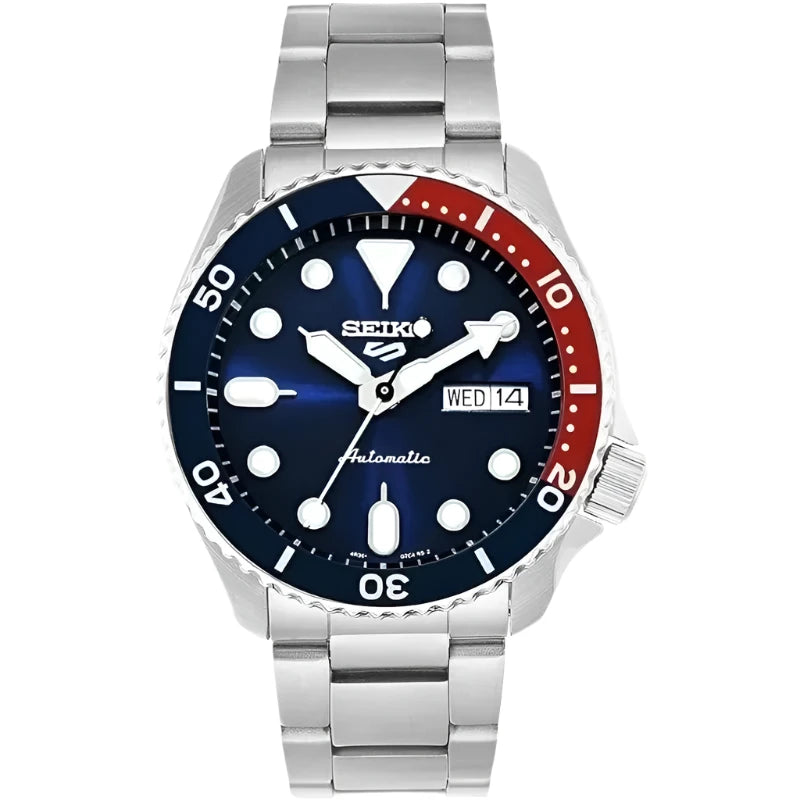 Original Seiko Watch 5 Sports Series – Automatic Quartz Rotatable Classic Steel Band Wristwatch