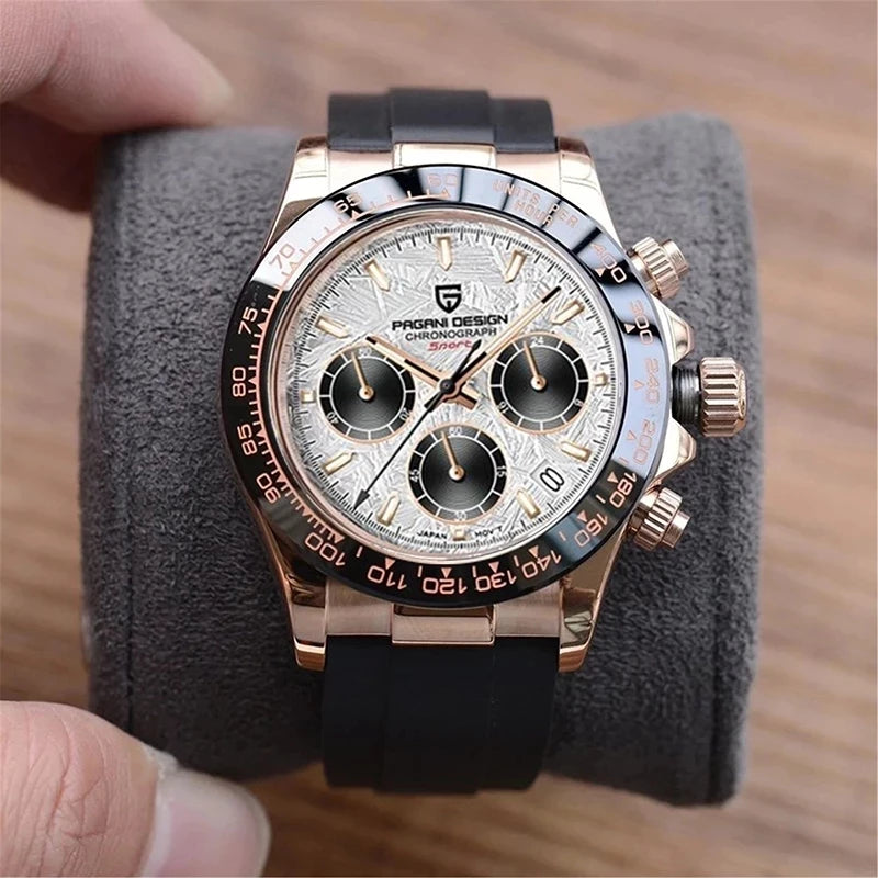 40MM V2 Men’s Retro Chronograph Quartz Watch – Sapphire Stainless Steel Waterproof Design