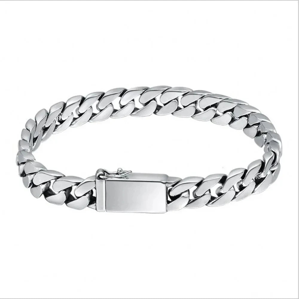Dazzle Dime Certified and Hallmarked 925 Sterling Silver Bracelet 8MM Punk Never Fades
