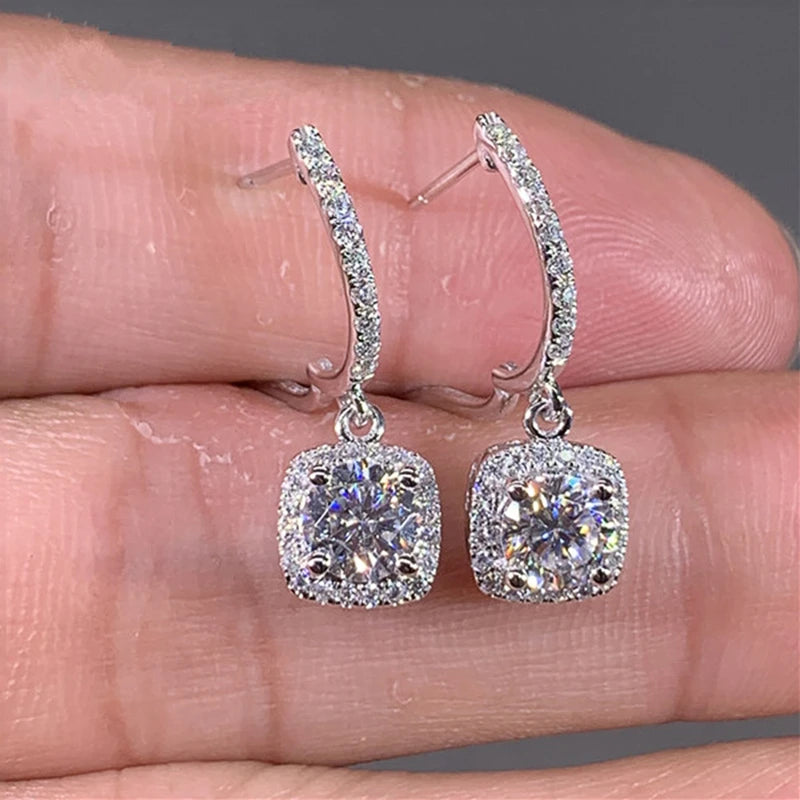 Dazzle Dime D Moissanite 3Ct Earrings in 925 Sterling Silver – Certified Moissanite Hoop, Drop, and Huggie Styles