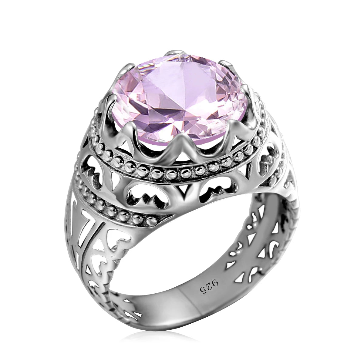 Dazzle Dime® Vintage Mystic Topaz Ring for Men | Genuine 925 Sterling Silver Round Cut Gemstone