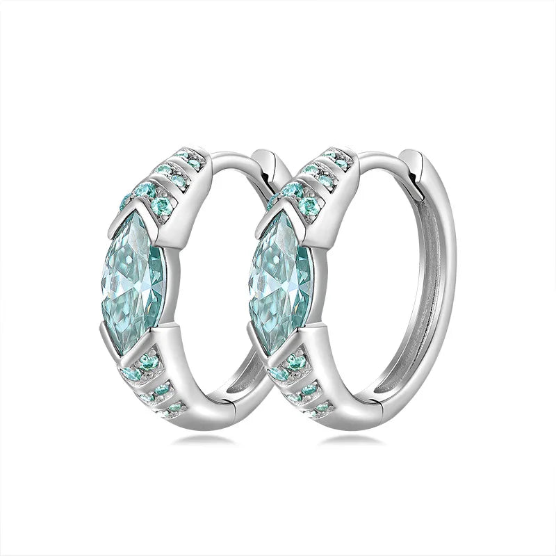 Dazzle Dime® Moissanite Hoop Earrings | 1CT Full Moissanite, 925 Sterling Silver | Hypoallergenic & Trendy Jewelry
