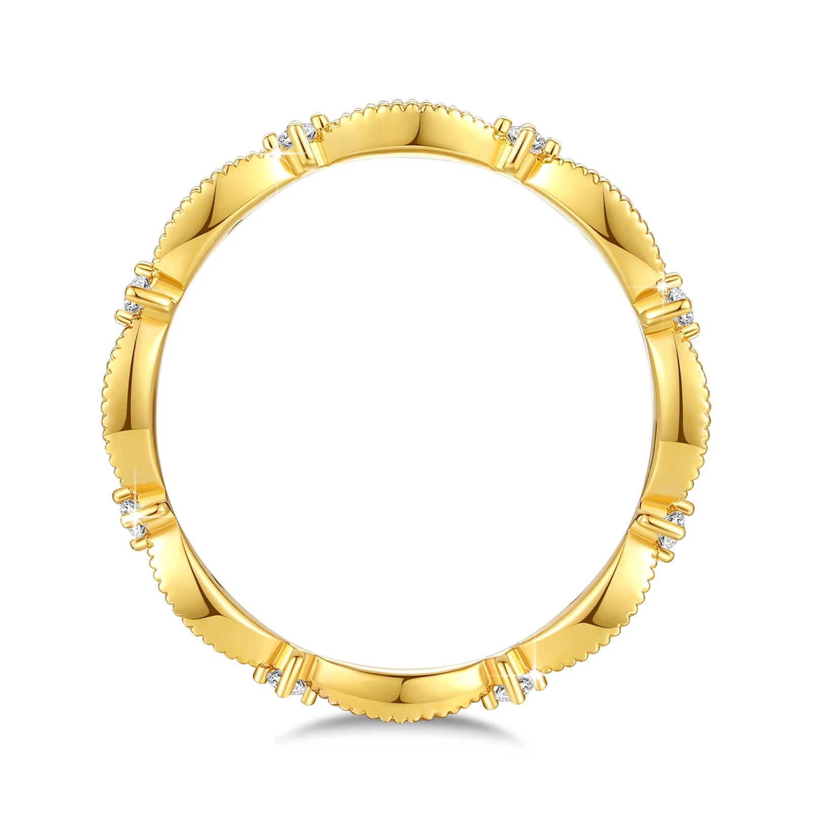 Dazzle Dime® 18K Solid Gold Moissanite Ring | AU750 Certified | Classic Wedding & Anniversary Jewelry