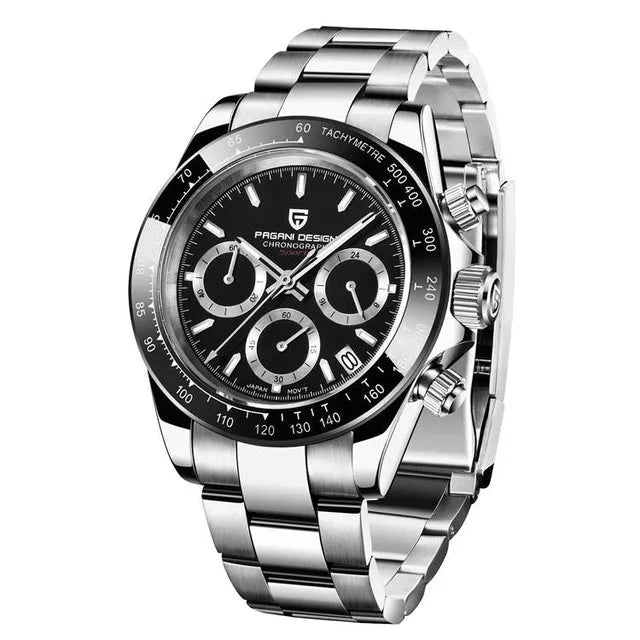 40MM V2 Men’s Retro Chronograph Quartz Watch – Sapphire Stainless Steel Waterproof Design