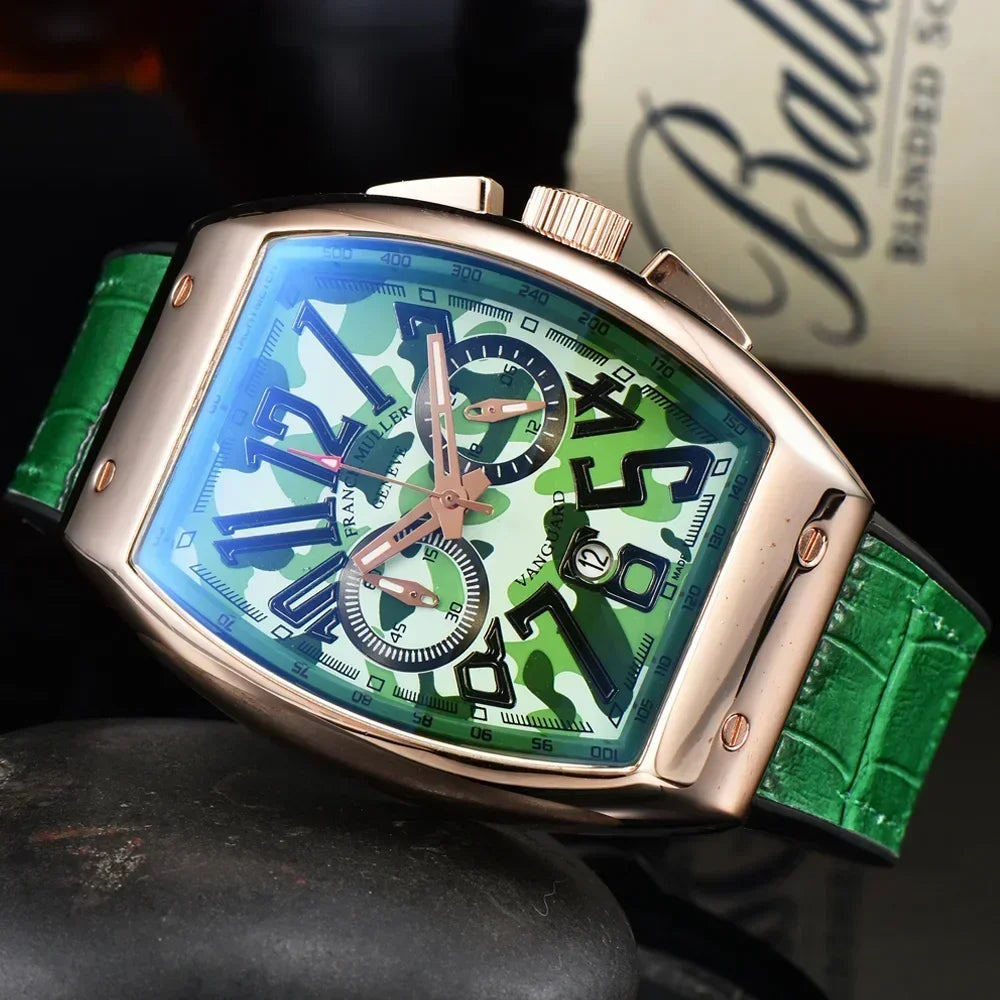 Franck Muller Geneva Men's Chronograph Watch – Luxury Multifunction Business & Sports Timepiece