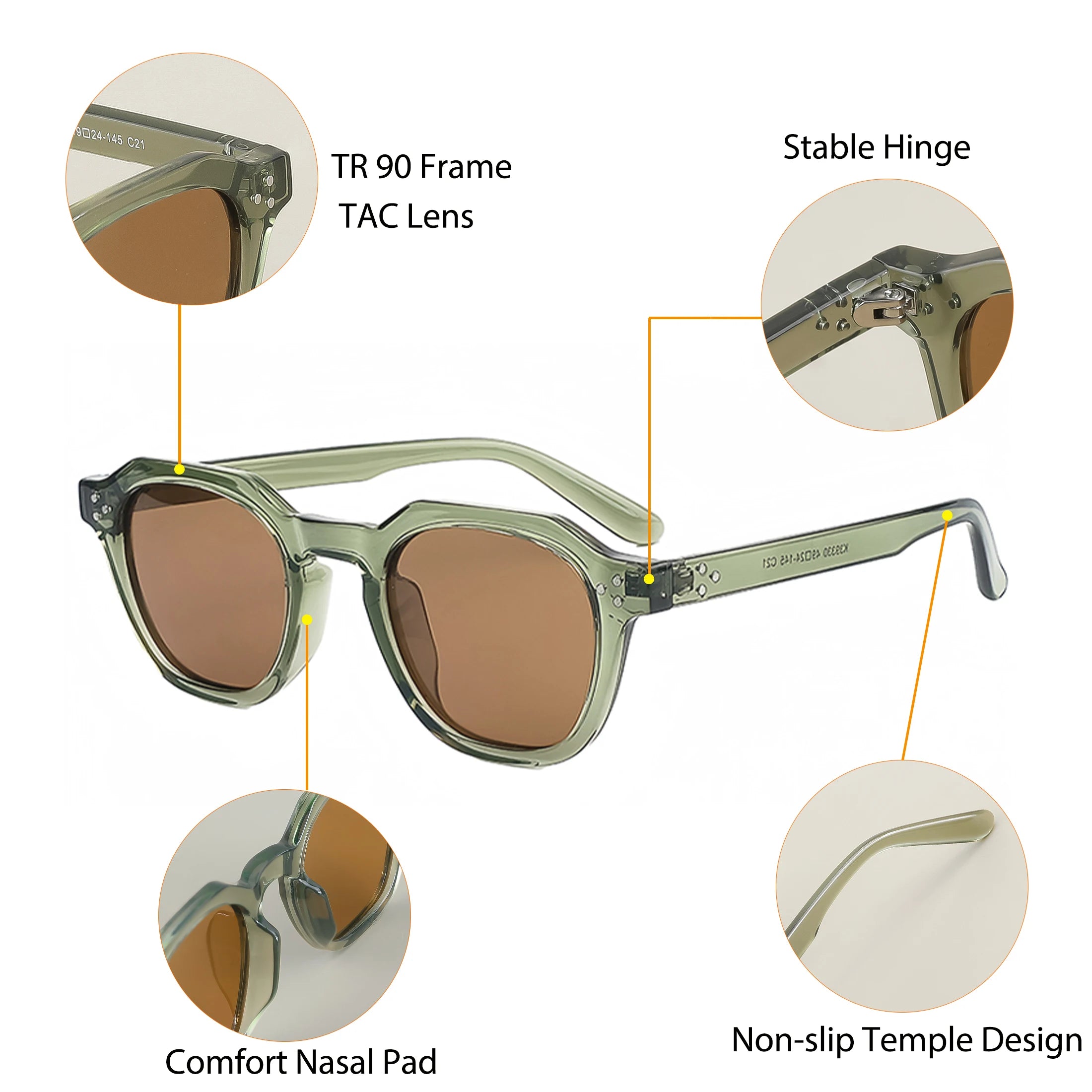 Retro Polarized Sunglasses – Ultralight TR90 Frame for Men & Women
