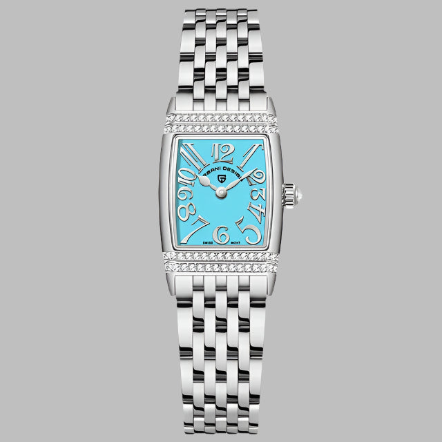 Women's Sapphire Crystal Quartz Watch, Luxury Accessories, Waterproof up to 50 Meters, Stainless Steel, 22Mm