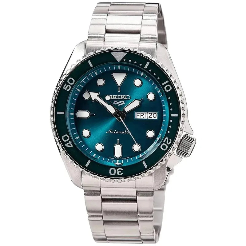 Original Seiko Watch 5 Sports Series – Automatic Quartz Rotatable Classic Steel Band Wristwatch