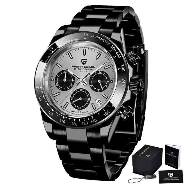 40MM V2 Men’s Retro Chronograph Quartz Watch – Sapphire Stainless Steel Waterproof Design