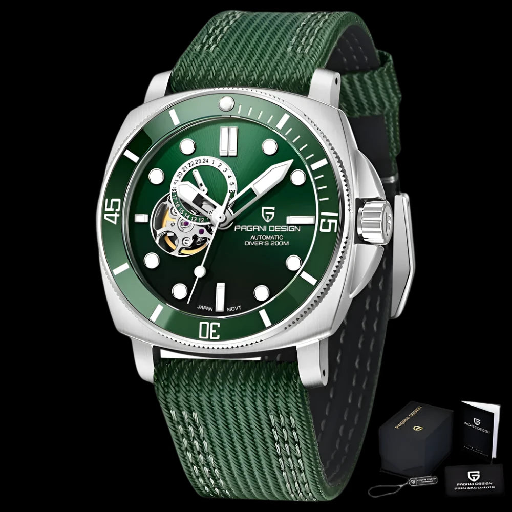 PAGANI DESIGN 2024 Sports Men's Mechanical Watch | 200M Waterproof Automatic Timepiece with Sapphire Crystal