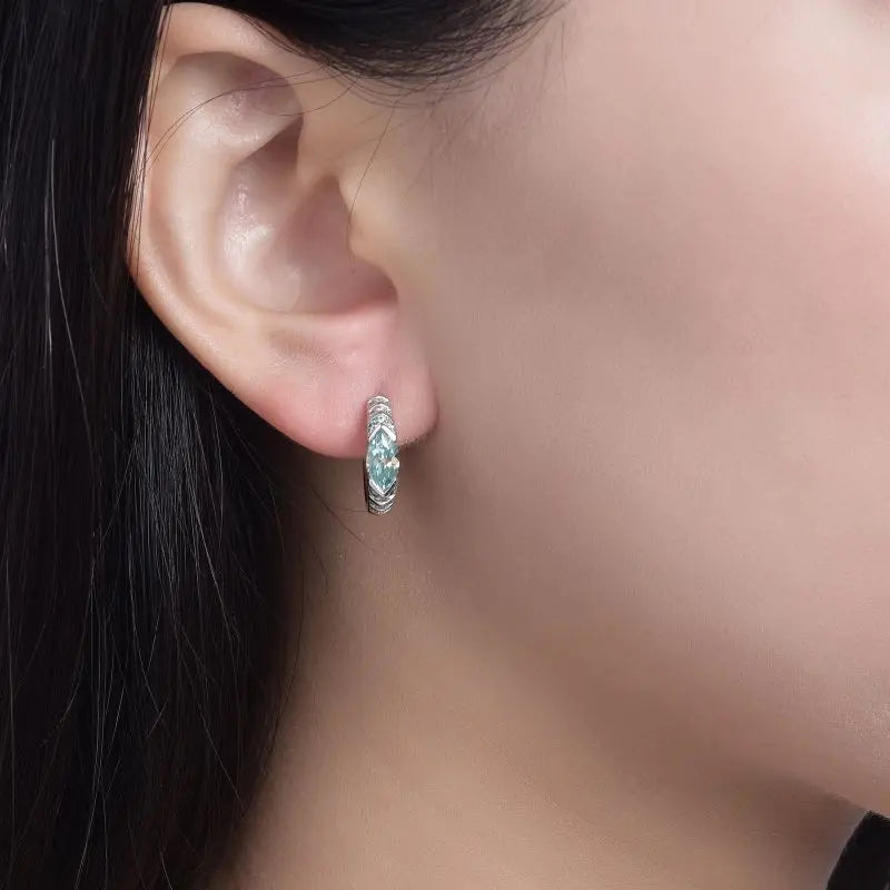 Dazzle Dime® Moissanite Hoop Earrings | 1CT Full Moissanite, 925 Sterling Silver | Hypoallergenic & Trendy Jewelry
