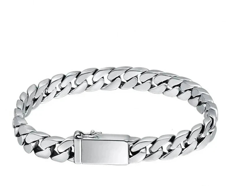 Dazzle Dime Certified and Hallmarked 925 Sterling Silver Bracelet 8MM Punk Never Fades