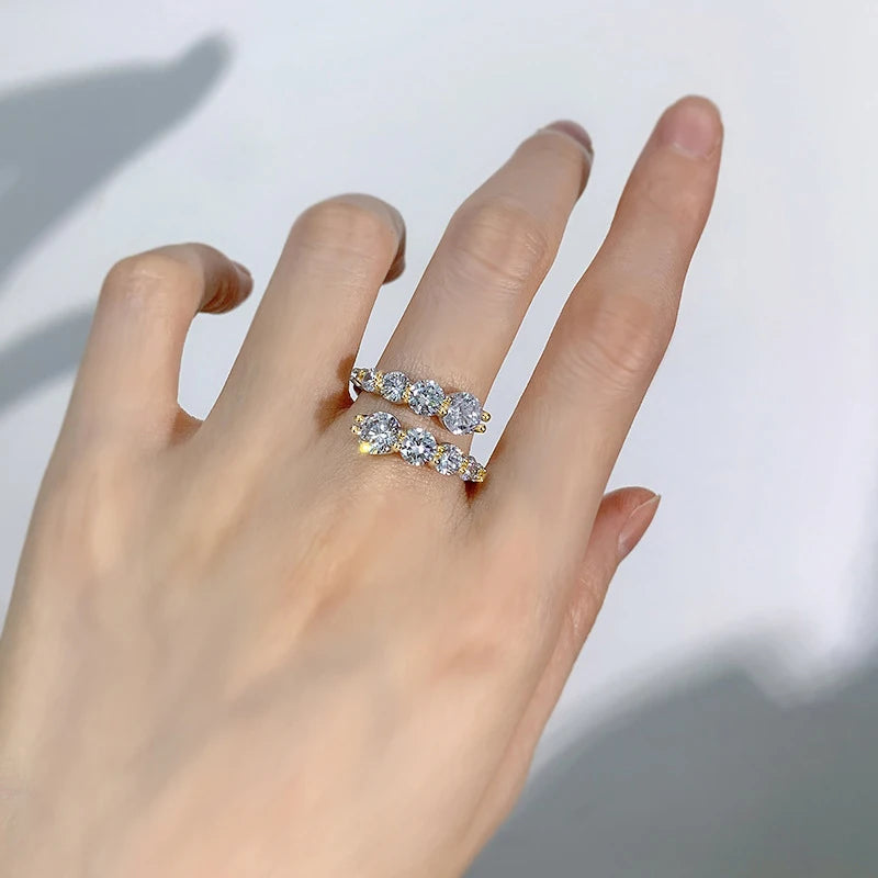 Moissanite Rings Sparkling Diamond Wedding Band & Anniversary Engagement Ring in 925 Sterling Silver 3.26ct