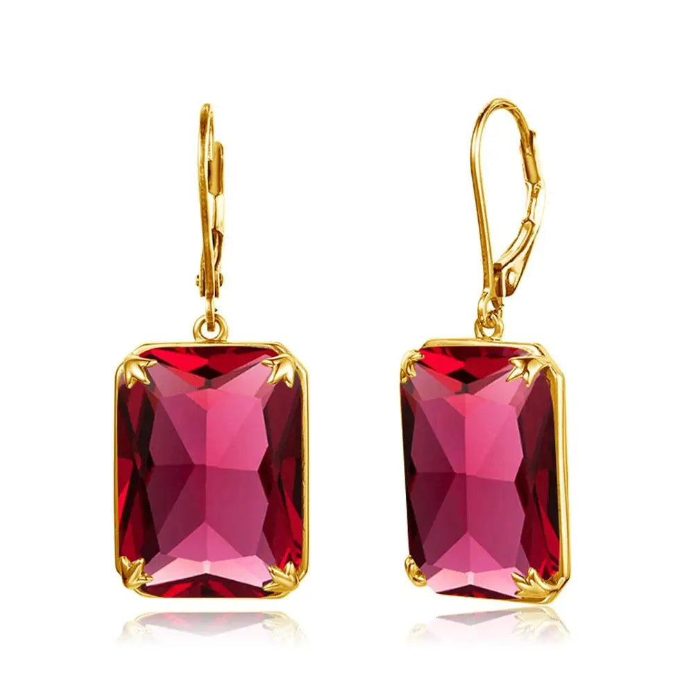Dazzle Dime® Vintage Ruby Jewelry Set – 925 Sterling Silver Gold-Plated Necklace, Earrings, and Ring