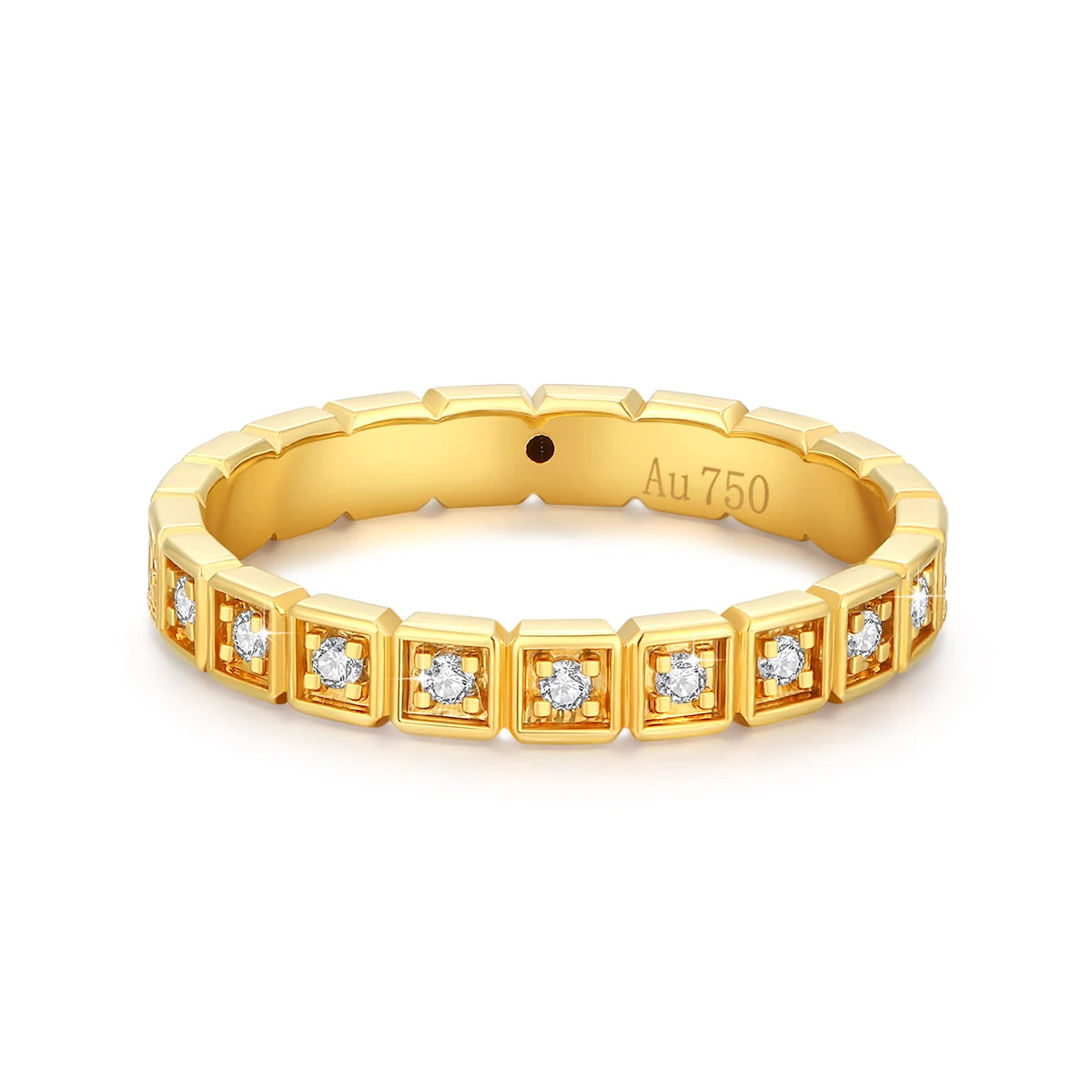 Dazzle Dime® 18K Gold Moissanite Full Eternity Ring | AU750 Certified | Elegant Wedding & Anniversary Band
