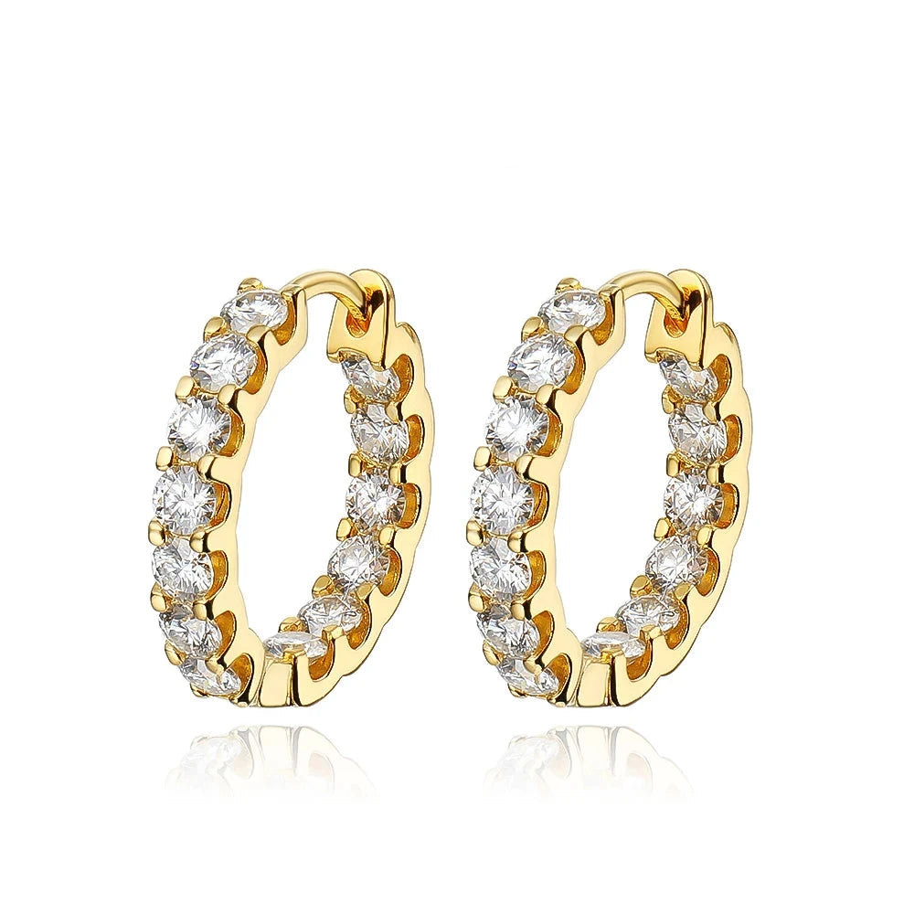 Dazzle Dime 2.6CT D Color Moissanite Earring 925 Sterling Sliver White Gold Plated Hoop Earring