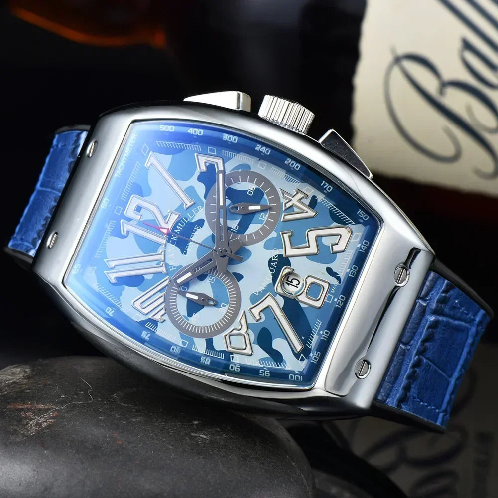 Franck Muller Geneva Men's Chronograph Watch – Luxury Multifunction Business & Sports Timepiece