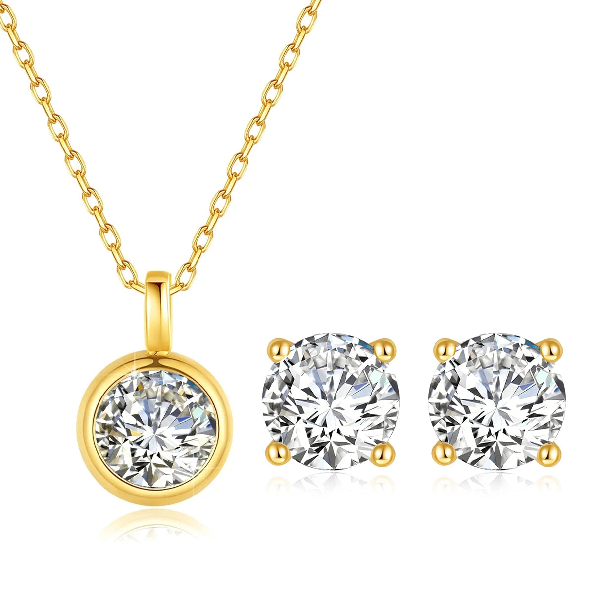 Dazzle Dime® 1CT Moissanite Pendant | 18K Yellow Gold Necklace