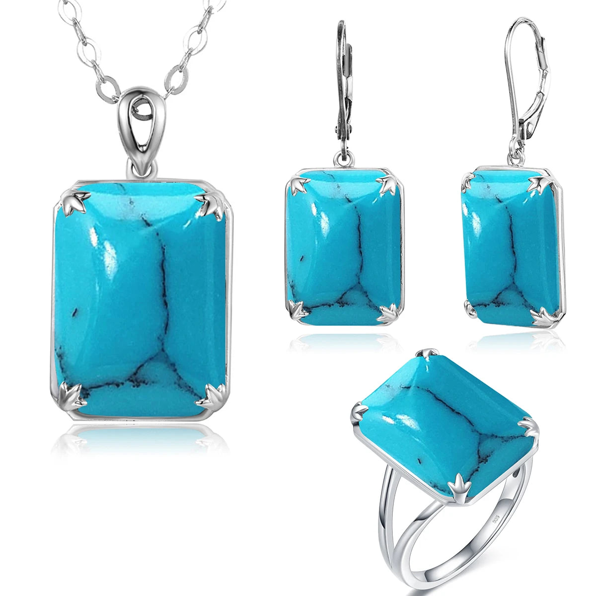 Dazzle Dime® Vintage Ruby Jewelry Set – 925 Sterling Silver Gold-Plated Necklace, Earrings, and Ring