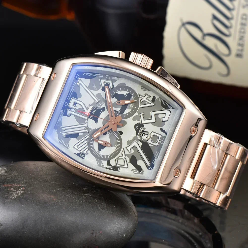 Franck Muller Geneva Men's Chronograph Watch – Luxury Multifunction Business & Sports Timepiece