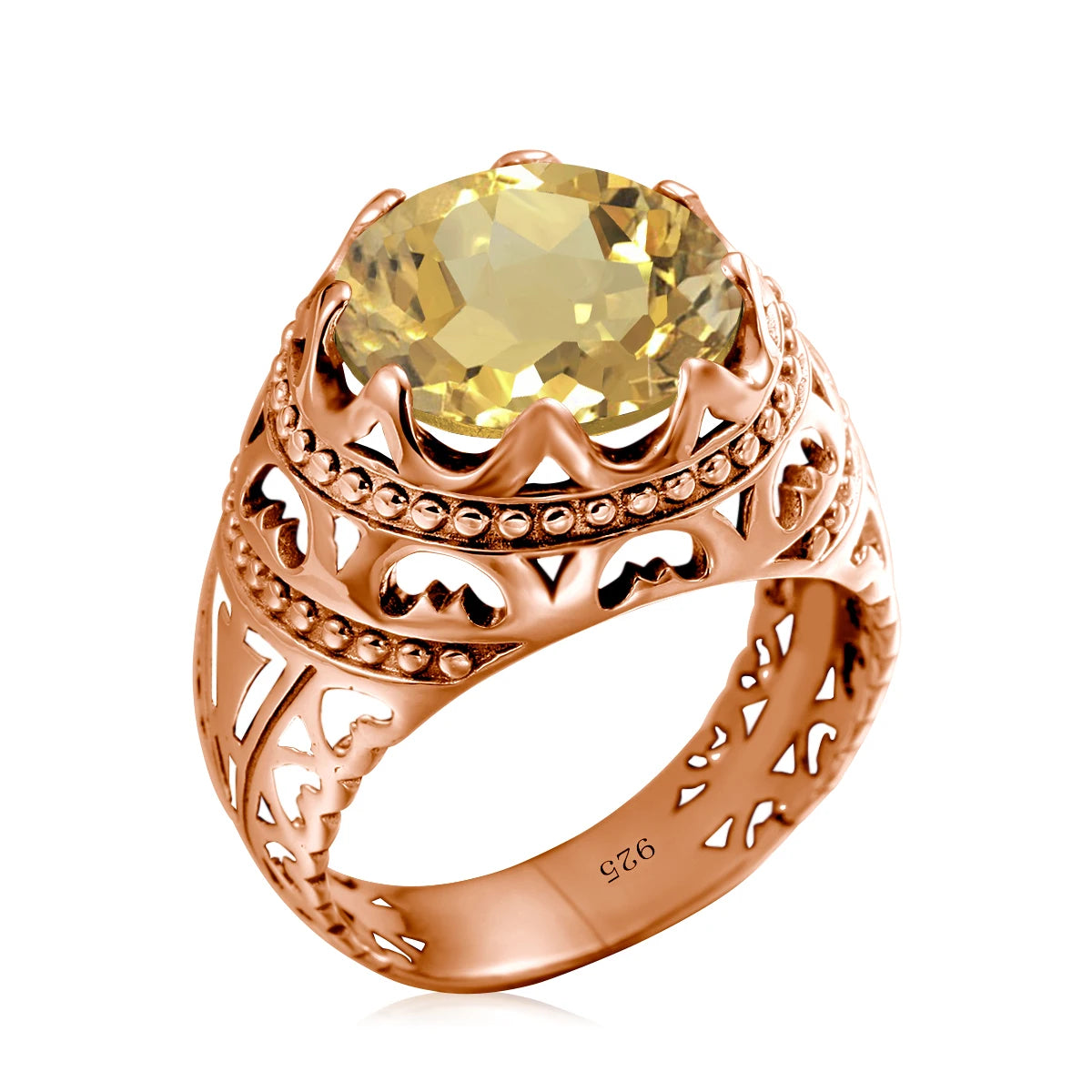 Dazzle Dime® Vintage Mystic Topaz Ring for Men | Genuine 925 Sterling Silver Round Cut Gemstone