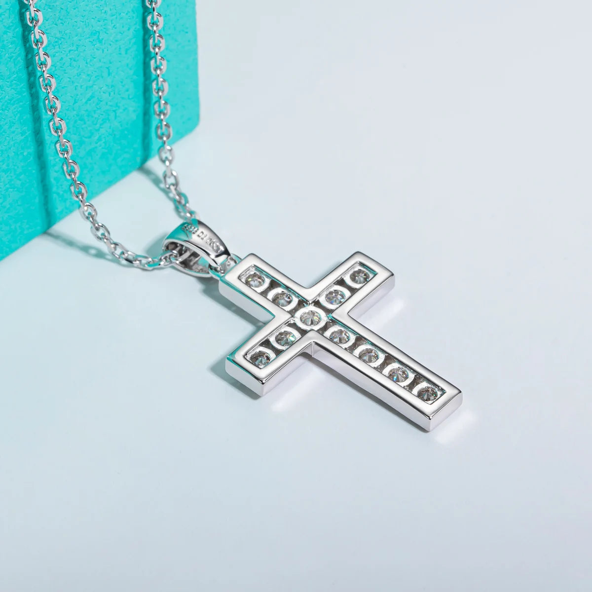 Dazzle Dime® 3.5MM 2.2CT D Color Moissanite Cross Pendant Necklace | 925 Sterling Silver