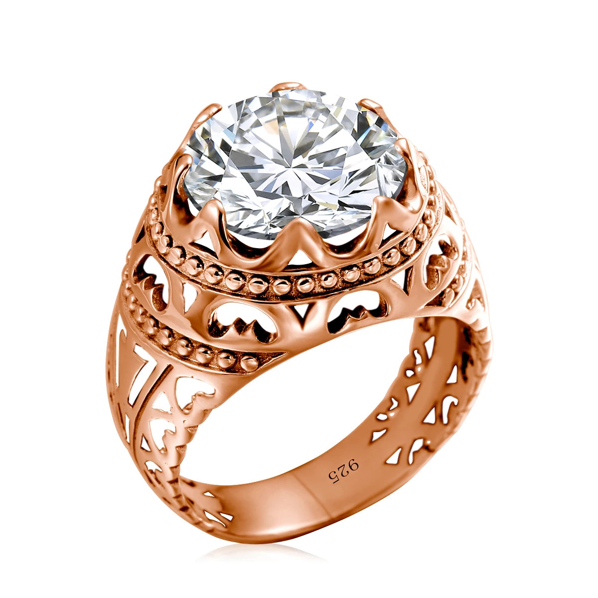 Dazzle Dime® Vintage Mystic Topaz Ring for Men | Genuine 925 Sterling Silver Round Cut Gemstone