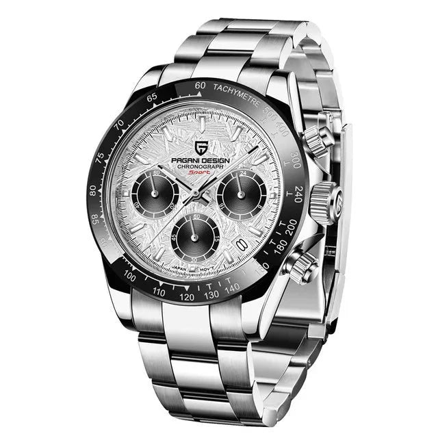 40MM V2 Men’s Retro Chronograph Quartz Watch – Sapphire Stainless Steel Waterproof Design