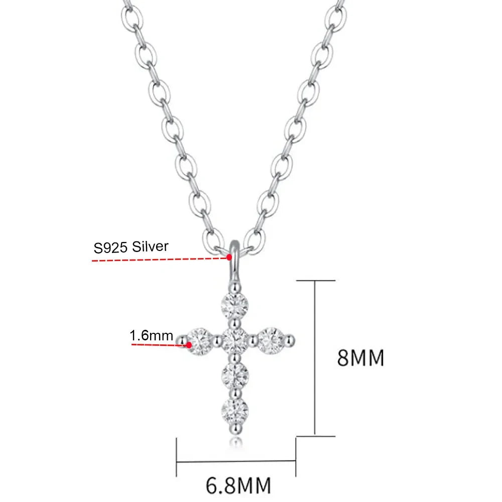 Dazzle Dime® D Color Moissanite Cross Necklace for Women – GRA Certified S925 Sterling Silver Jesus Pendant, 18K Gold Plated