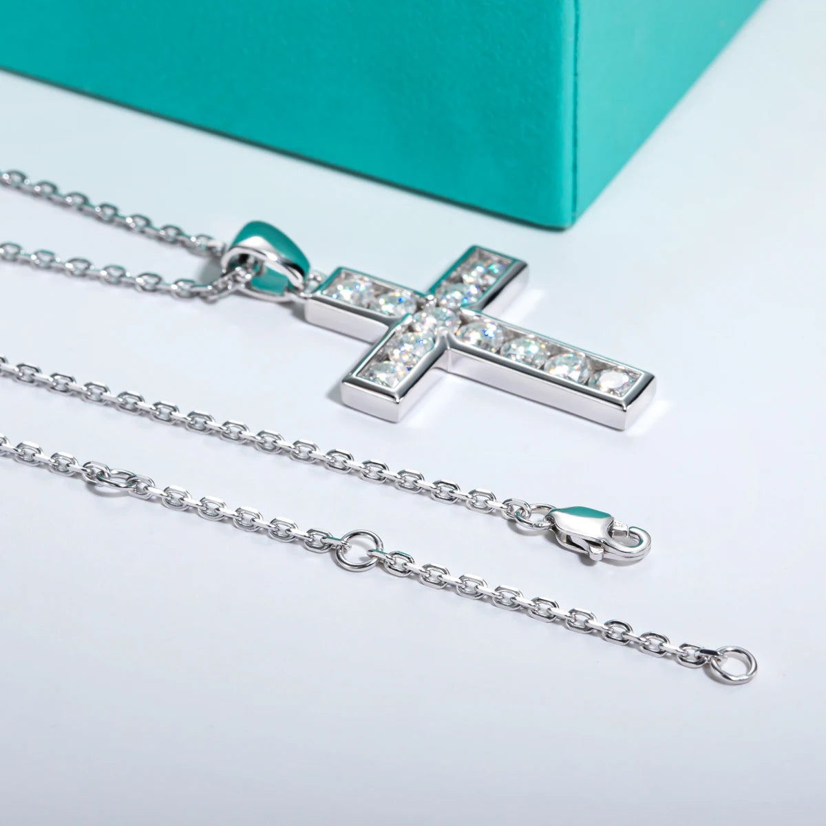 Dazzle Dime® 3.5MM 2.2CT D Color Moissanite Cross Pendant Necklace | 925 Sterling Silver