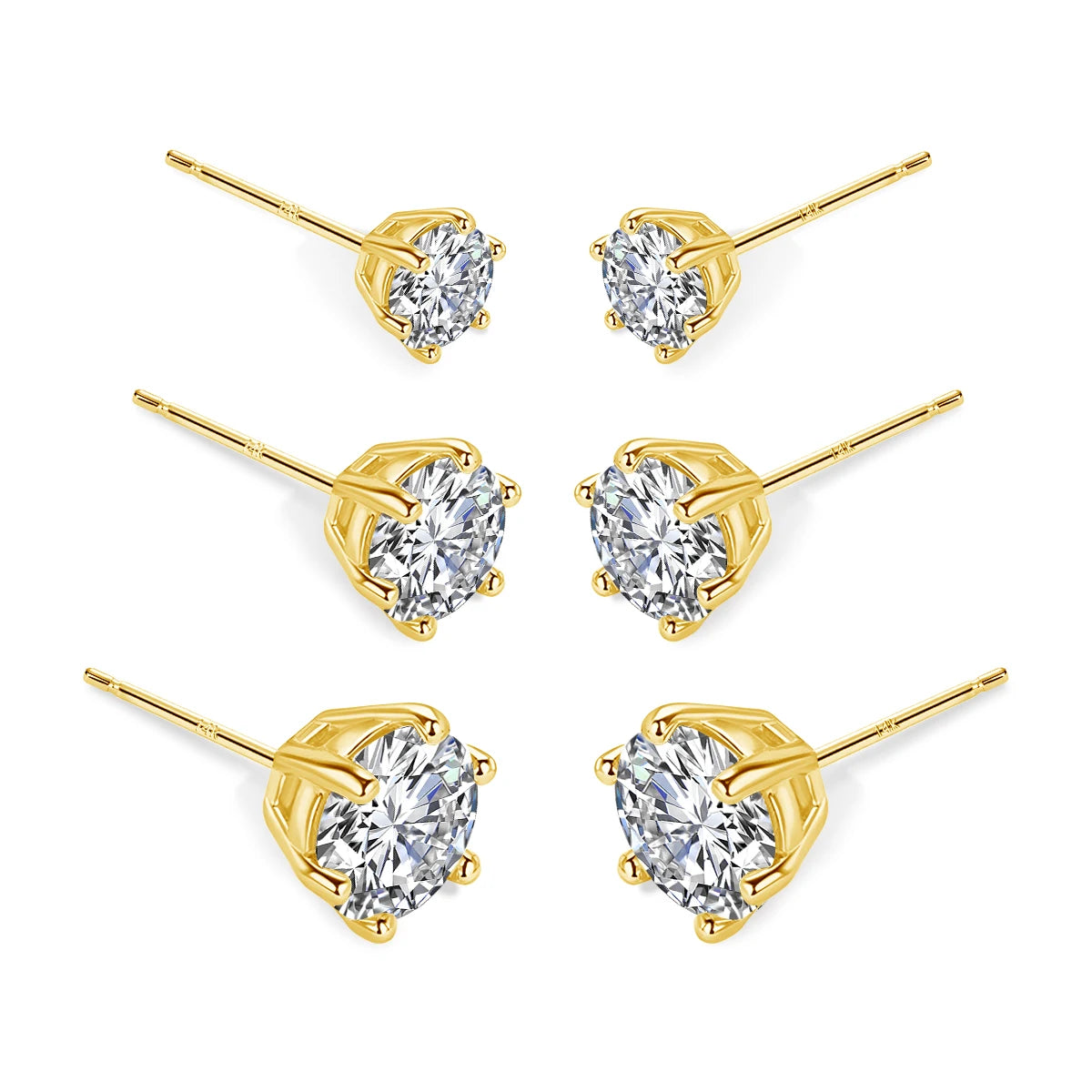 Dazzle Dime® 2CT Moissanite 14K Gold Stud Earrings