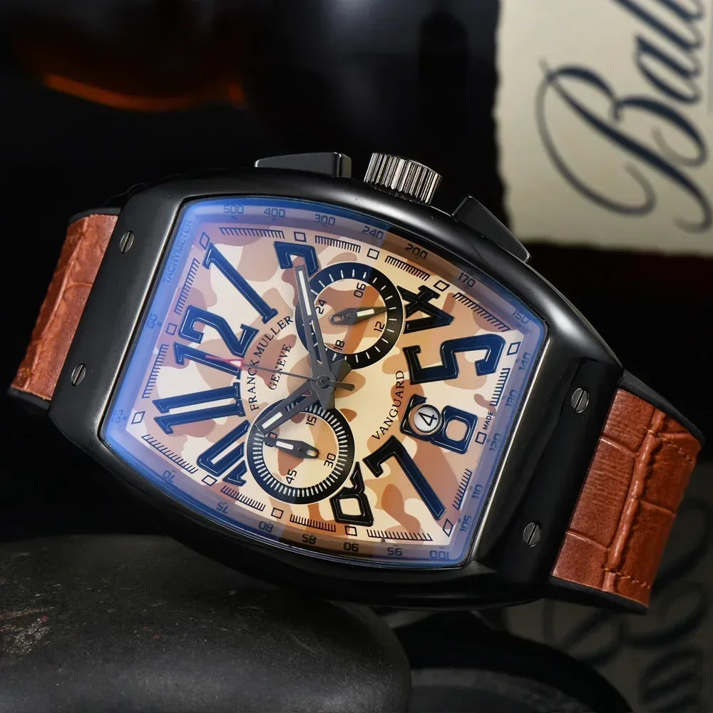 Franck Muller Geneva Men's Chronograph Watch – Luxury Multifunction Business & Sports Timepiece
